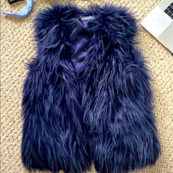 anna & chris Jackets & Blazers - Anna & Chris faux blue fur vest